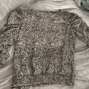 NWOT Medium Adrianna Papell blouse Tiger Print